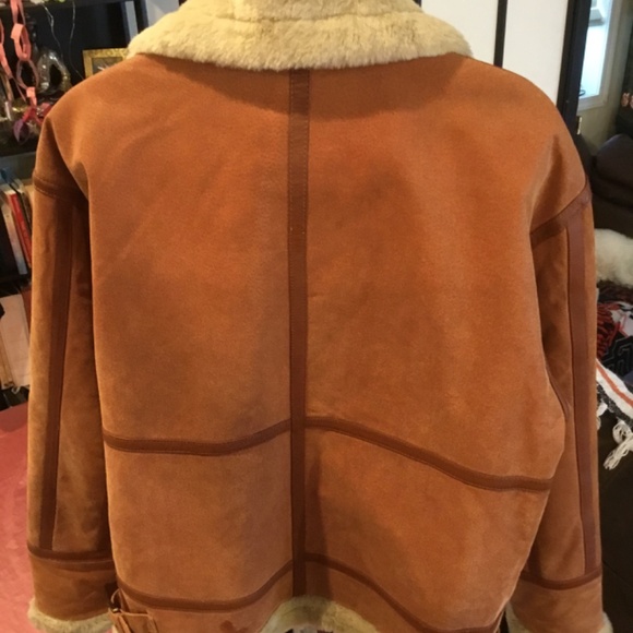 Pan United Protocol Leather suede fur bomber jacket M made in the USA - Picture 10 of 17